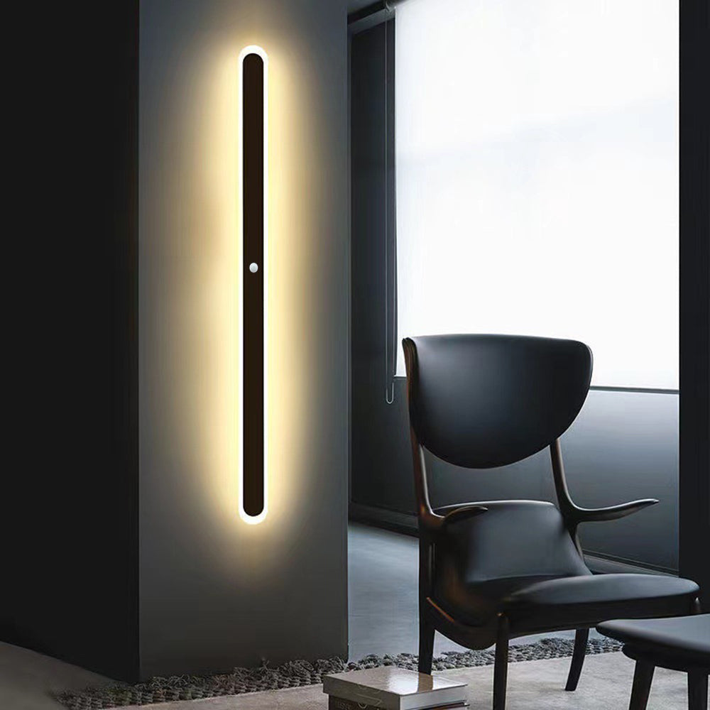 Ray Minimalista Ovalado Lineal Aplique de Pared Exterior — imagen 11 | Aura Lighting