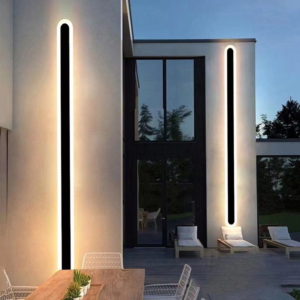 Ray Minimalista Ovalado Lineal Aplique de Pared Exterior — imagen 2 | Aura Lighting