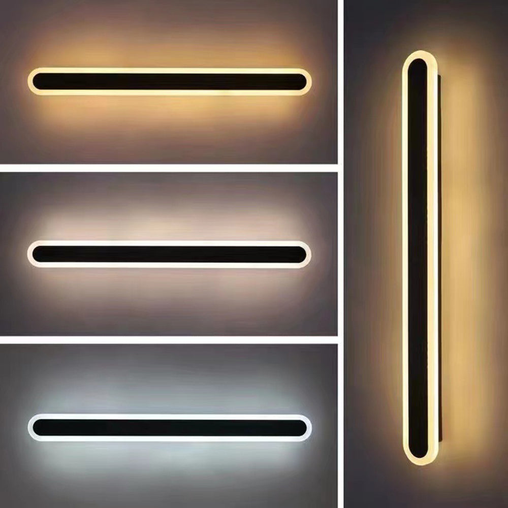 Ray Minimalista Ovalado Lineal Aplique de Pared Exterior — imagen 6 | Aura Lighting