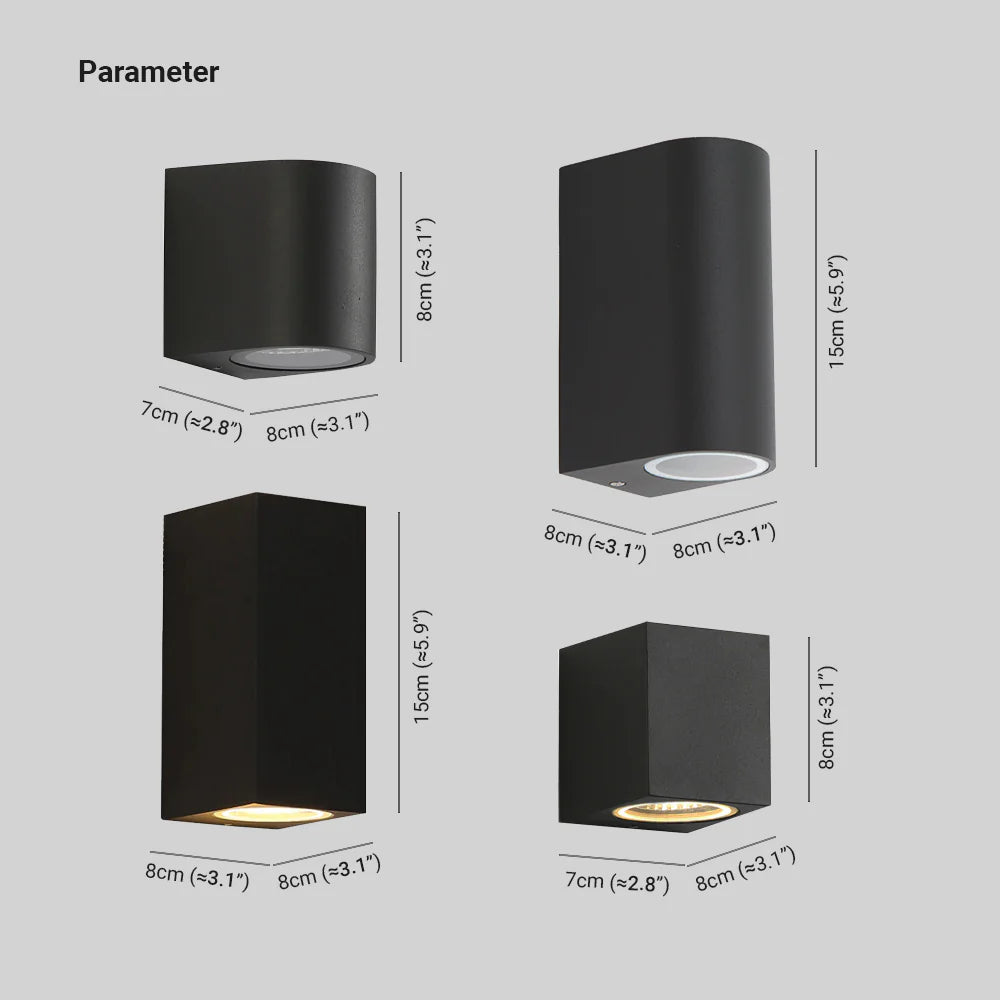 Ray Minimalista Rectangular Metal/Vidrio Aplique de Pared Negro — imagen 4 | Aura Lighting