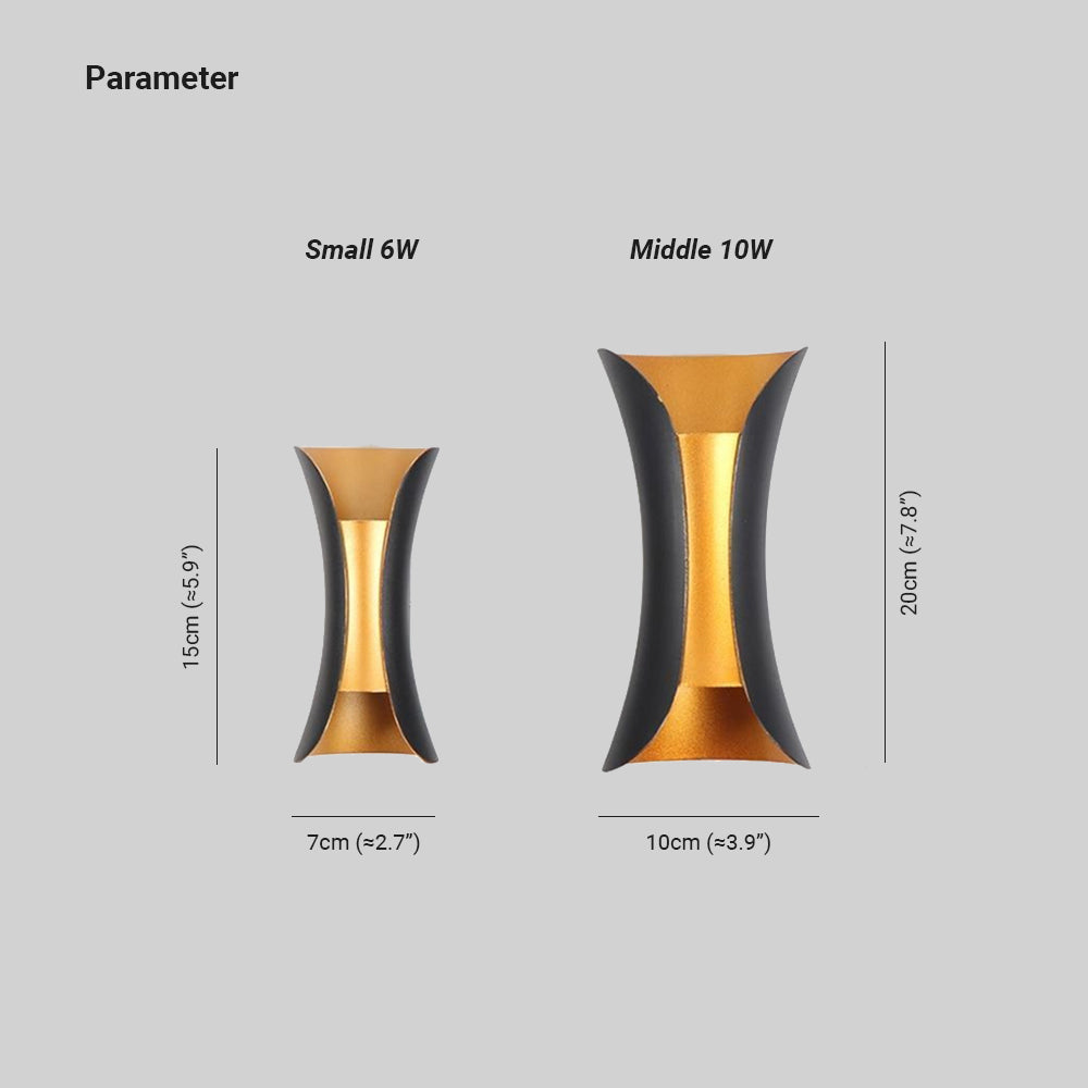 Ray Moderna Foco Metal Aplique de Pared Exterior Blanca/Negra — imagen 2 | Aura Lighting