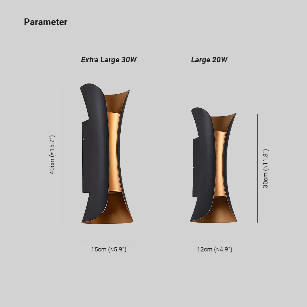 Ray Moderna Foco Metal Aplique de Pared Exterior Blanca/Negra — imagen 3 | Aura Lighting