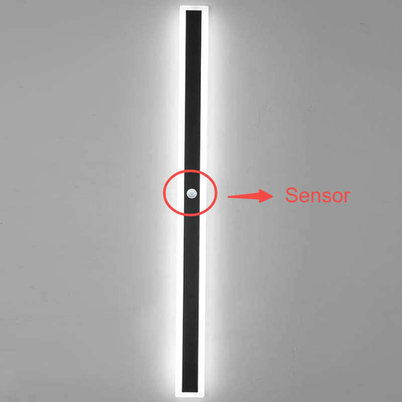 Ray Moderna Lineal Metal Aplique de Pared Exterior Negra — imagen 11 | Aura Lighting