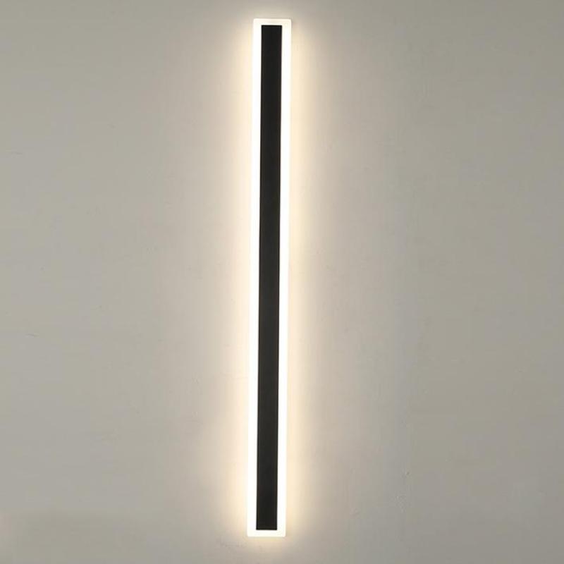 Ray Moderna Lineal Metal Aplique de Pared Exterior Negra — imagen 16 | Aura Lighting