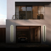 Ray Moderna Lineal Metal Aplique de Pared Exterior Negra — imagen 17 | Aura Lighting