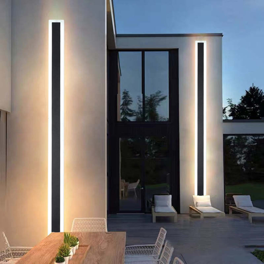 Ray Moderna Lineal Metal Aplique de Pared Exterior Negra — imagen 21 | Aura Lighting