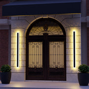 Ray Moderna Lineal Metal Aplique de Pared Exterior Negra — imagen 22 | Aura Lighting