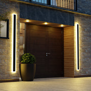 Ray Moderna Lineal Metal Aplique de Pared Exterior Negra — imagen 7 | Aura Lighting
