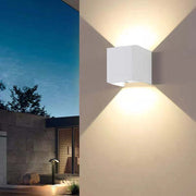 Ray Moderno Doble Foco Metal Aplique de Pared Exterior Negro/Blanco — imagen 9 | Aura Lighting