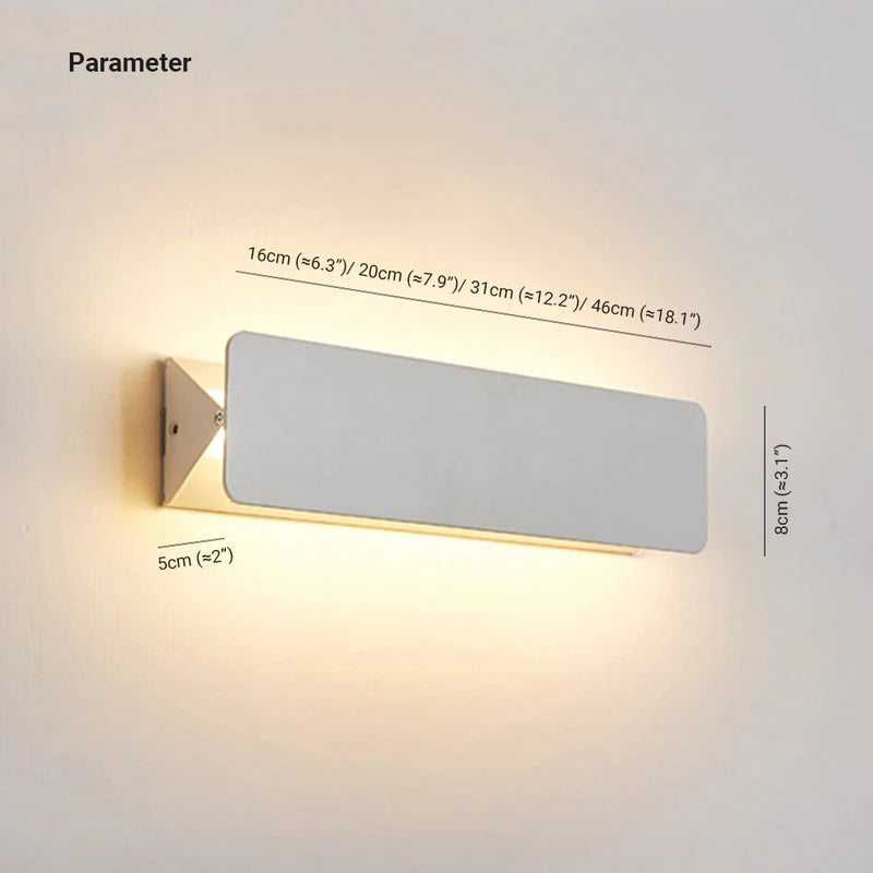 Ray Moderno LED Rectangular Aplique de Pared Interior Blanco — imagen 4 | Aura Lighting