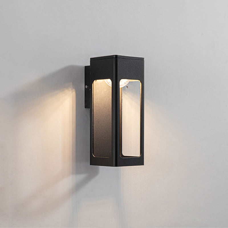 Ray Moderno Rectangular Aplique de Pared Exterior Negro — imagen 11 | Aura Lighting