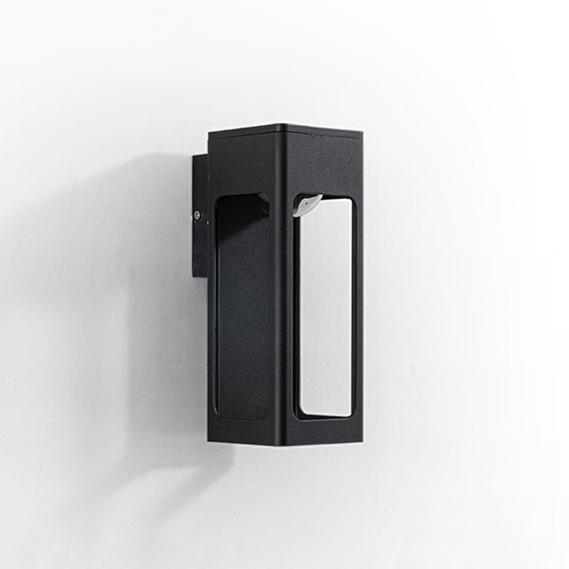 Ray Moderno Rectangular Aplique de Pared Exterior Negro — imagen 12 | Aura Lighting