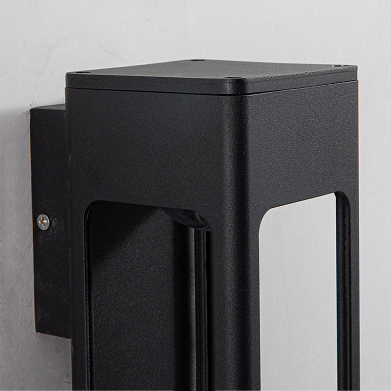 Ray Moderno Rectangular Aplique de Pared Exterior Negro — imagen 13 | Aura Lighting