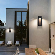 Ray Moderno Rectangular Aplique de Pared Exterior Negro — imagen 2 | Aura Lighting