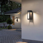 Ray Moderno Rectangular Aplique de Pared Exterior Negro — imagen 3 | Aura Lighting