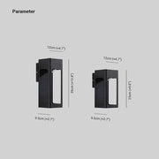 Ray Moderno Rectangular Aplique de Pared Exterior Negro — imagen 4 | Aura Lighting