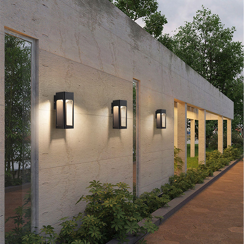 Ray Moderno Rectangular Aplique de Pared Exterior Negro — imagen 5 | Aura Lighting