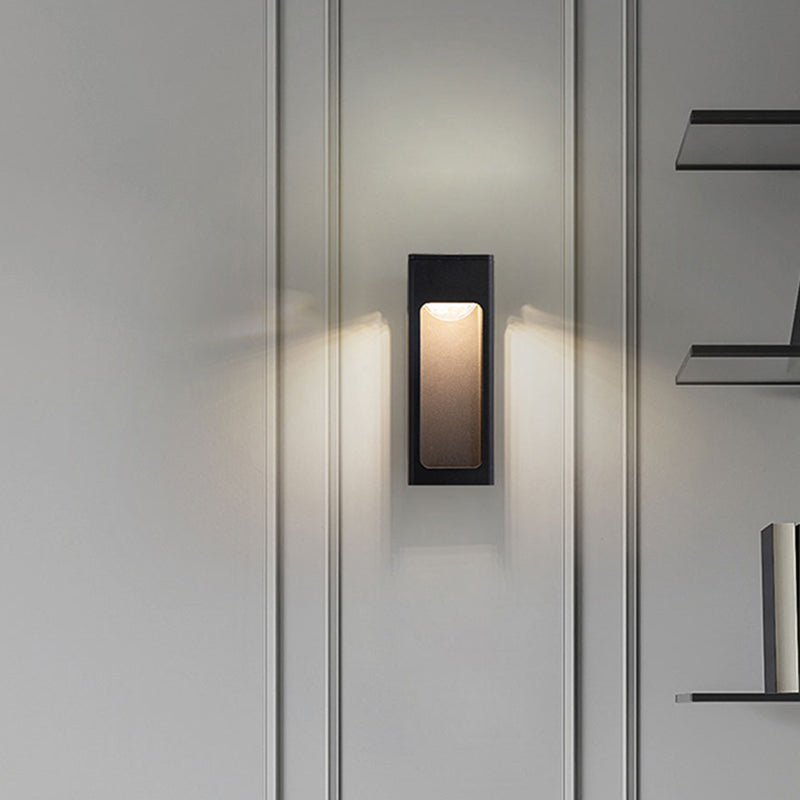 Ray Moderno Rectangular Aplique de Pared Exterior Negro — imagen 6 | Aura Lighting