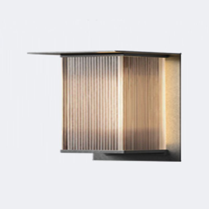 Ray Retro Cuboide Metal/Acrílico LED Aplique de Pared Exterior Negro — imagen 10 | Aura Lighting
