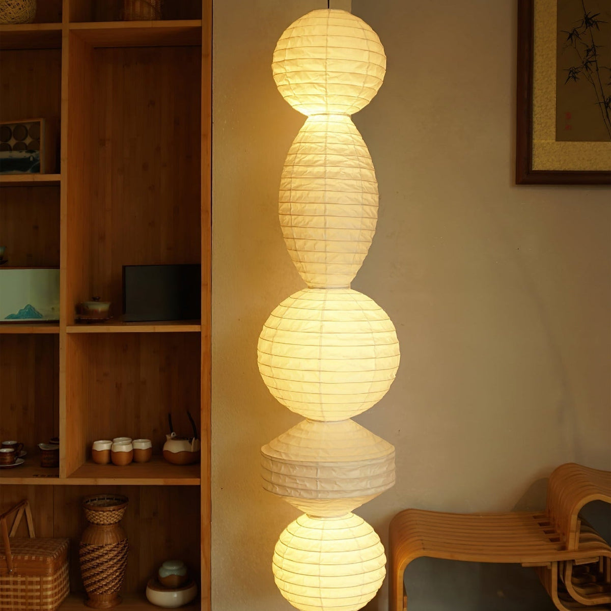 Ritta Lámpara Colgante de Linterna de Papel Estilo Wabi-sabi — imagen 14 | Aura Lighting