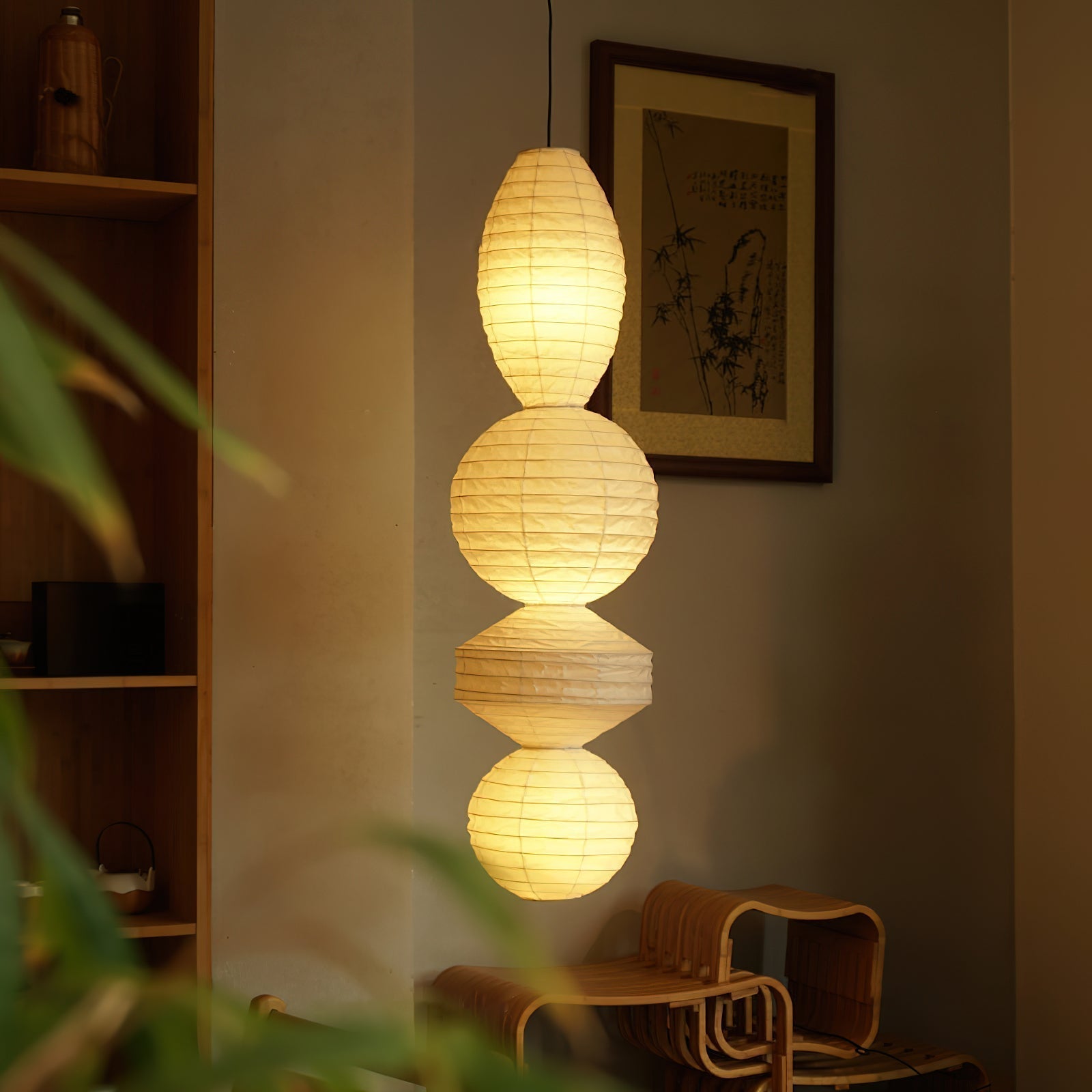 Ritta Lámpara Colgante de Linterna de Papel Estilo Wabi-sabi — imagen 2 | Aura Lighting