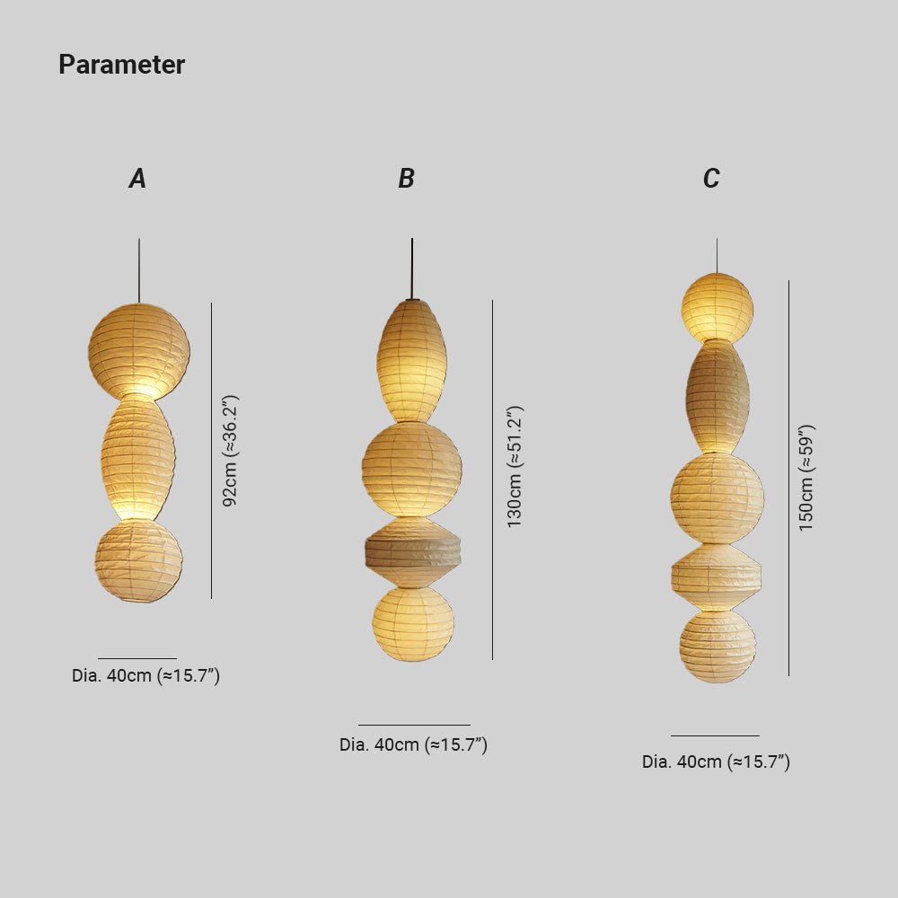 Ritta Lámpara Colgante de Linterna de Papel Estilo Wabi-sabi — imagen 4 | Aura Lighting