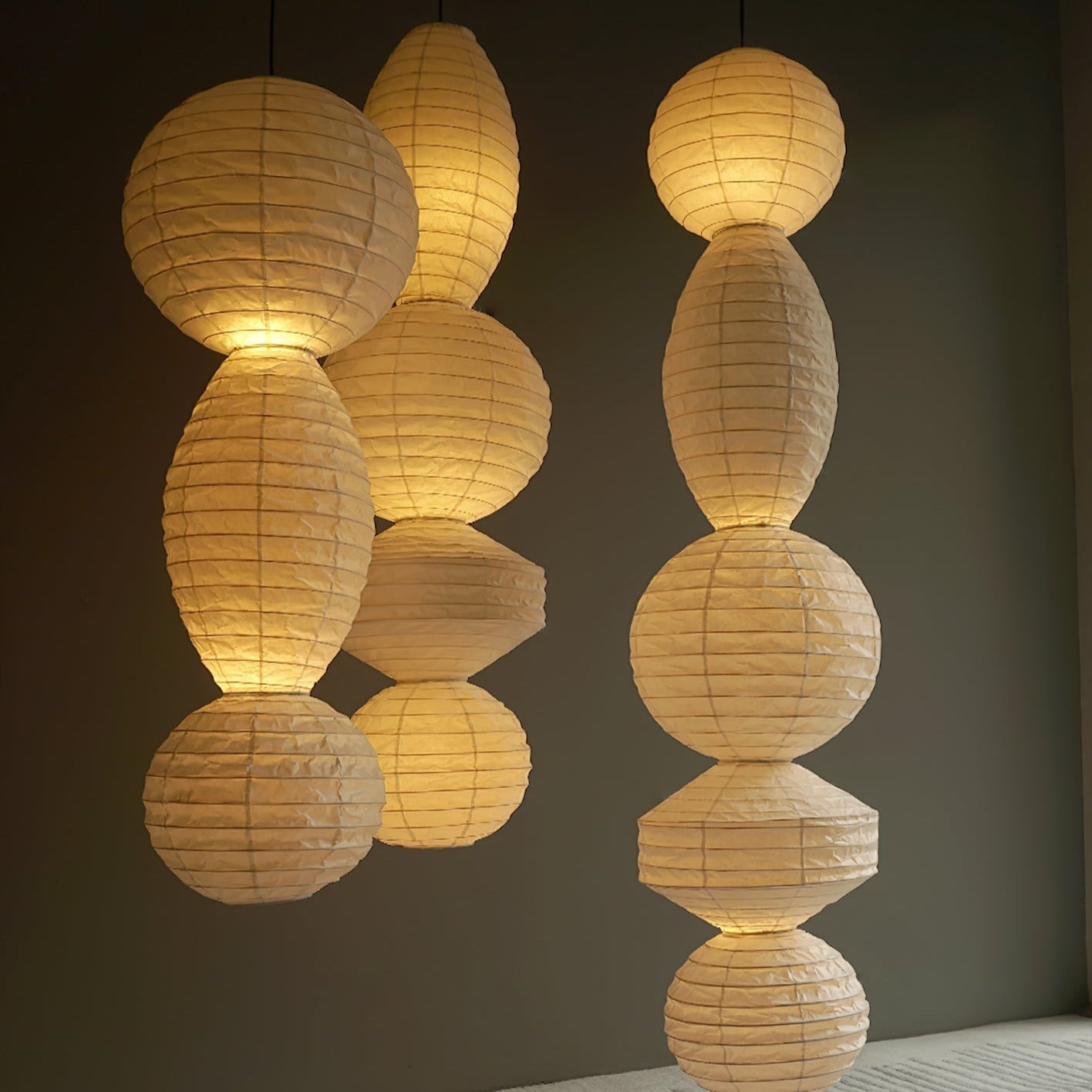 Ritta Lámpara Colgante de Linterna de Papel Estilo Wabi-sabi — imagen 5 | Aura Lighting