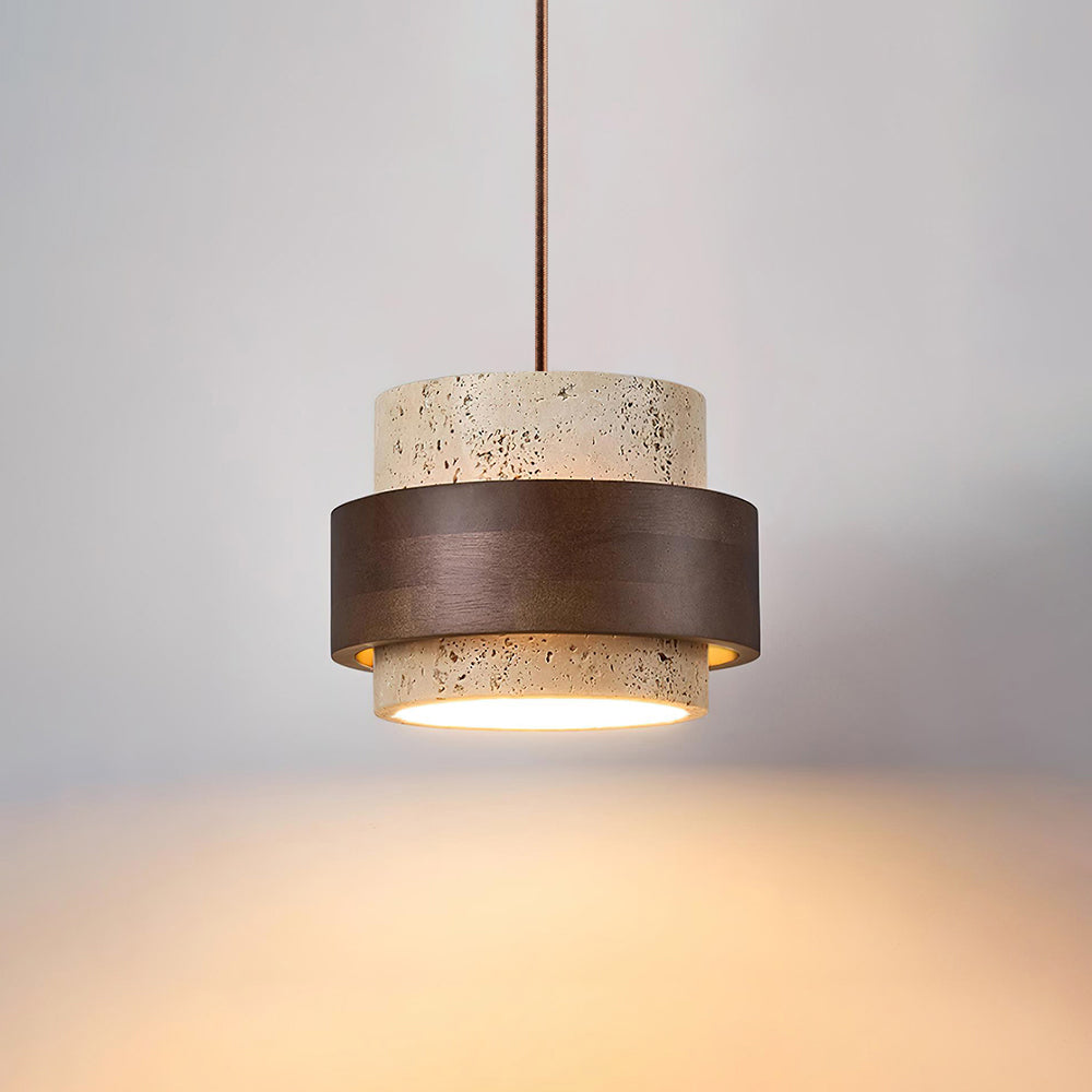 Ritta Lámpara colgante de travertino — imagen 2 | Aura Lighting