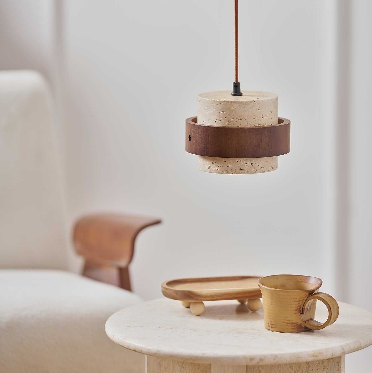 Ritta Lámpara colgante de travertino — imagen 28 | Aura Lighting