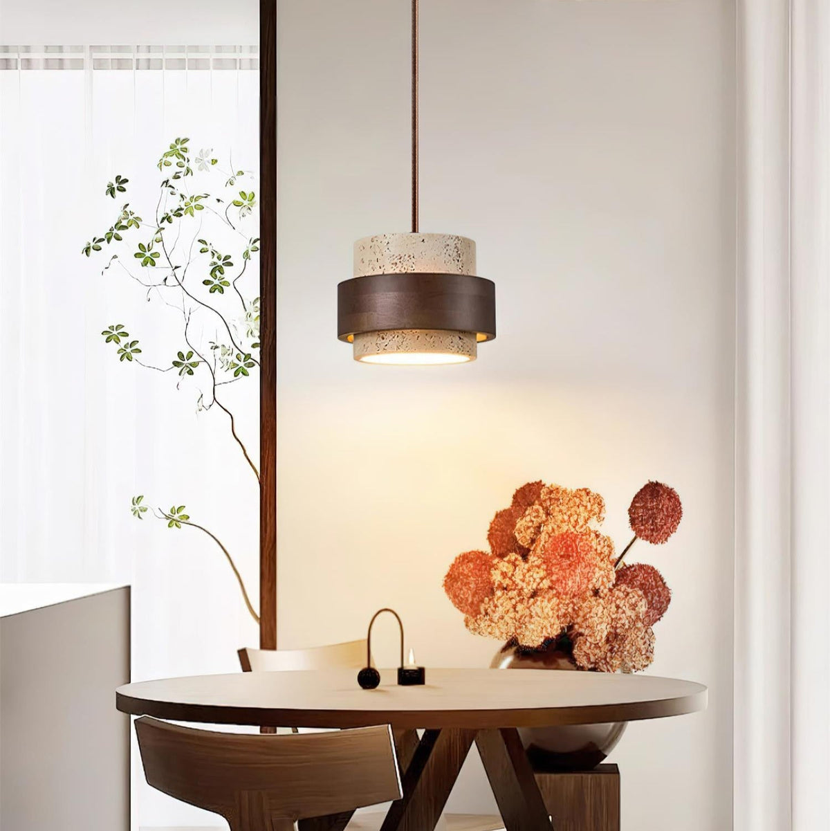 Ritta Lámpara colgante de travertino — imagen 3 | Aura Lighting