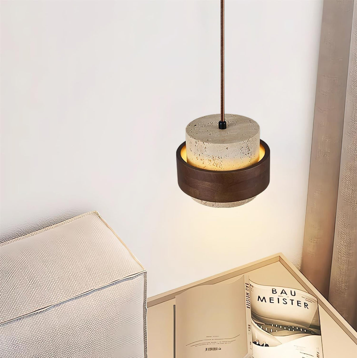 Ritta Lámpara colgante de travertino — imagen 5 | Aura Lighting