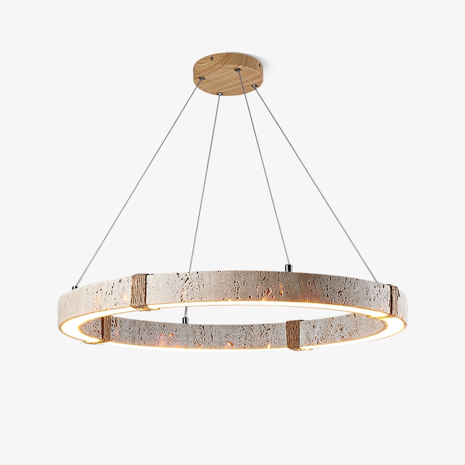 Ritta Lámpara Colgante de Travertino en Forma de Anillo — imagen 1 | Aura Lighting