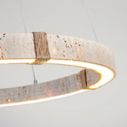 Ritta Lámpara Colgante de Travertino en Forma de Anillo — imagen 9 | Aura Lighting