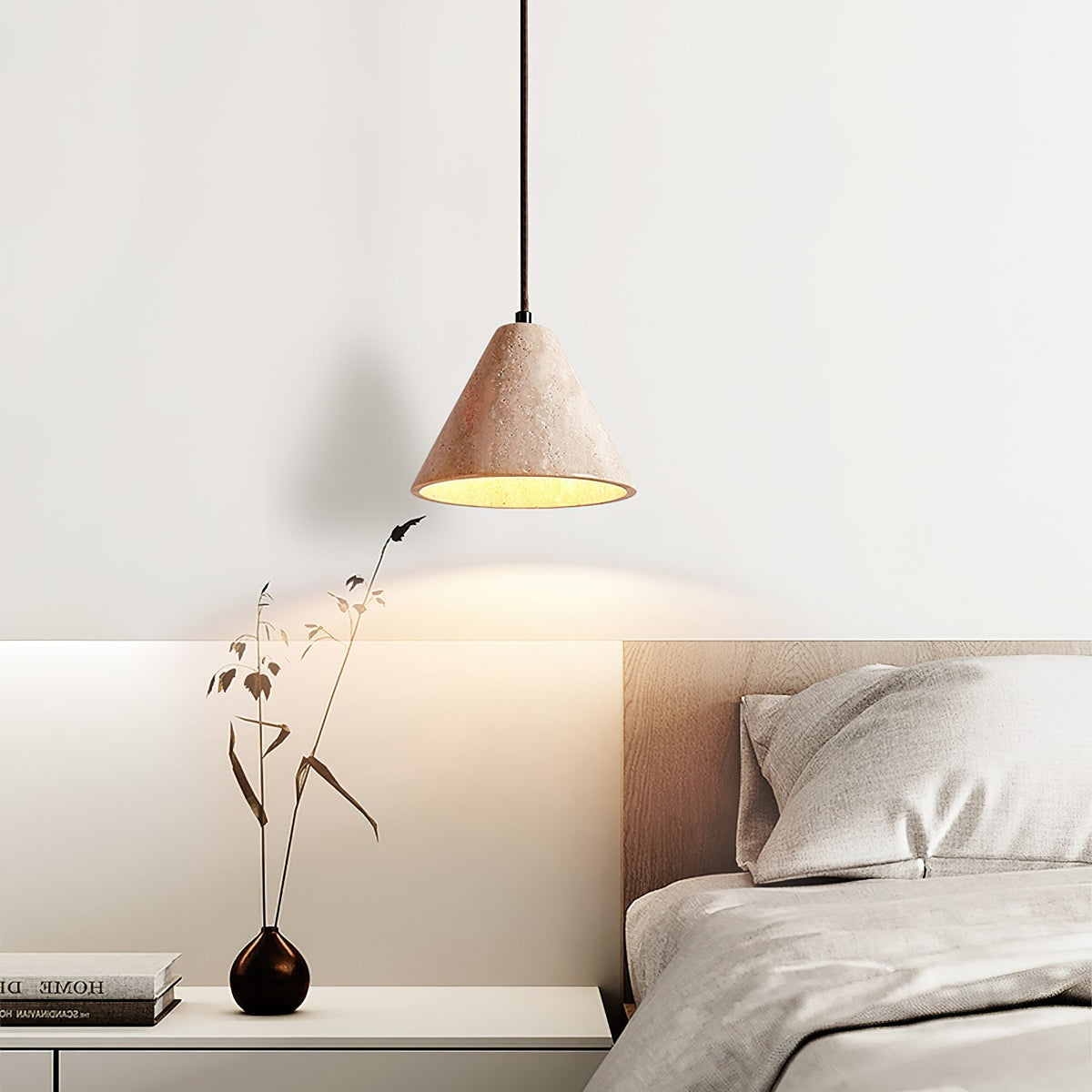 Ritta Lámpara Colgante de Travertino en Forma de Cúpula — imagen 12 | Aura Lighting