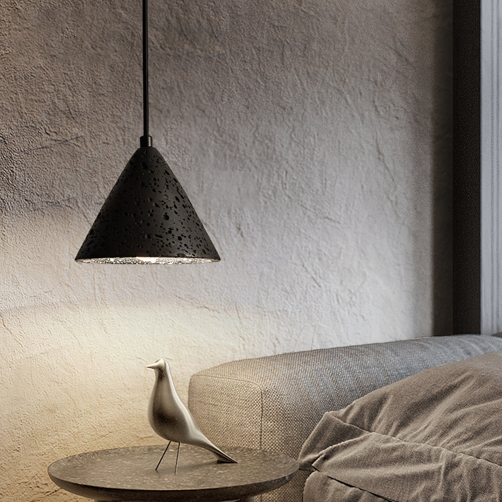 Ritta Lámpara Colgante de Travertino en Forma de Cúpula — imagen 20 | Aura Lighting