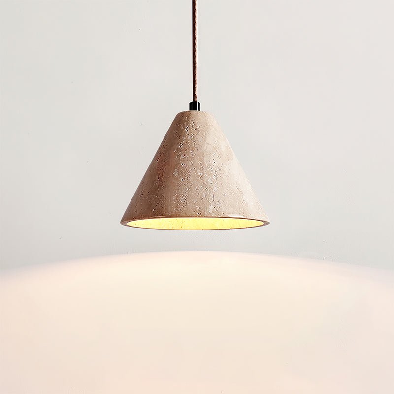 Ritta Lámpara Colgante de Travertino en Forma de Cúpula — imagen 4 | Aura Lighting
