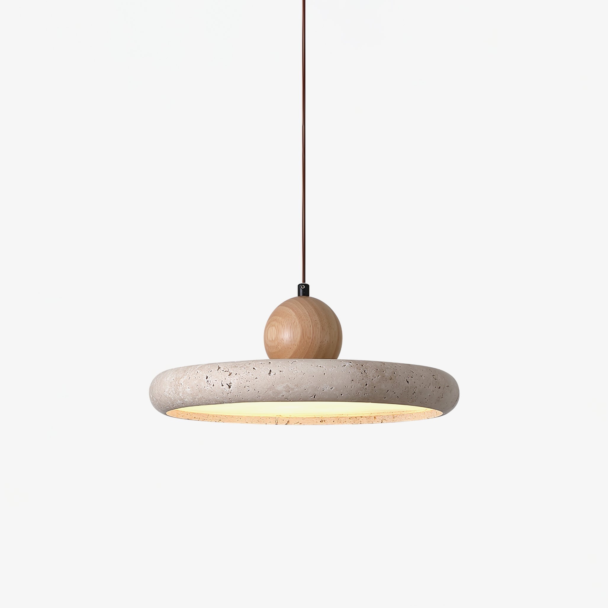 Ritta Lámpara Colgante de Travertino y Madera — imagen 1 | Aura Lighting