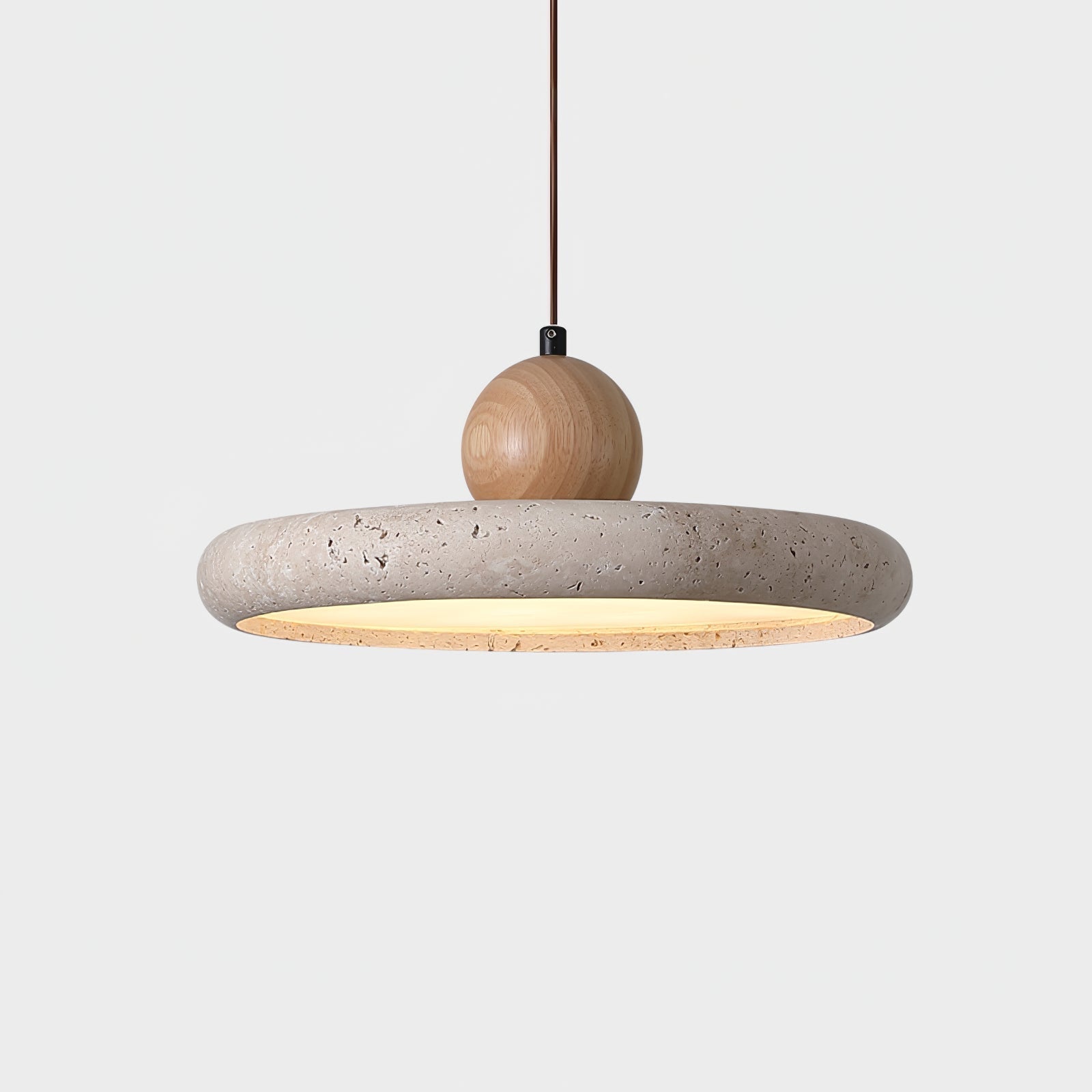 Ritta Lámpara Colgante de Travertino y Madera — imagen 11 | Aura Lighting