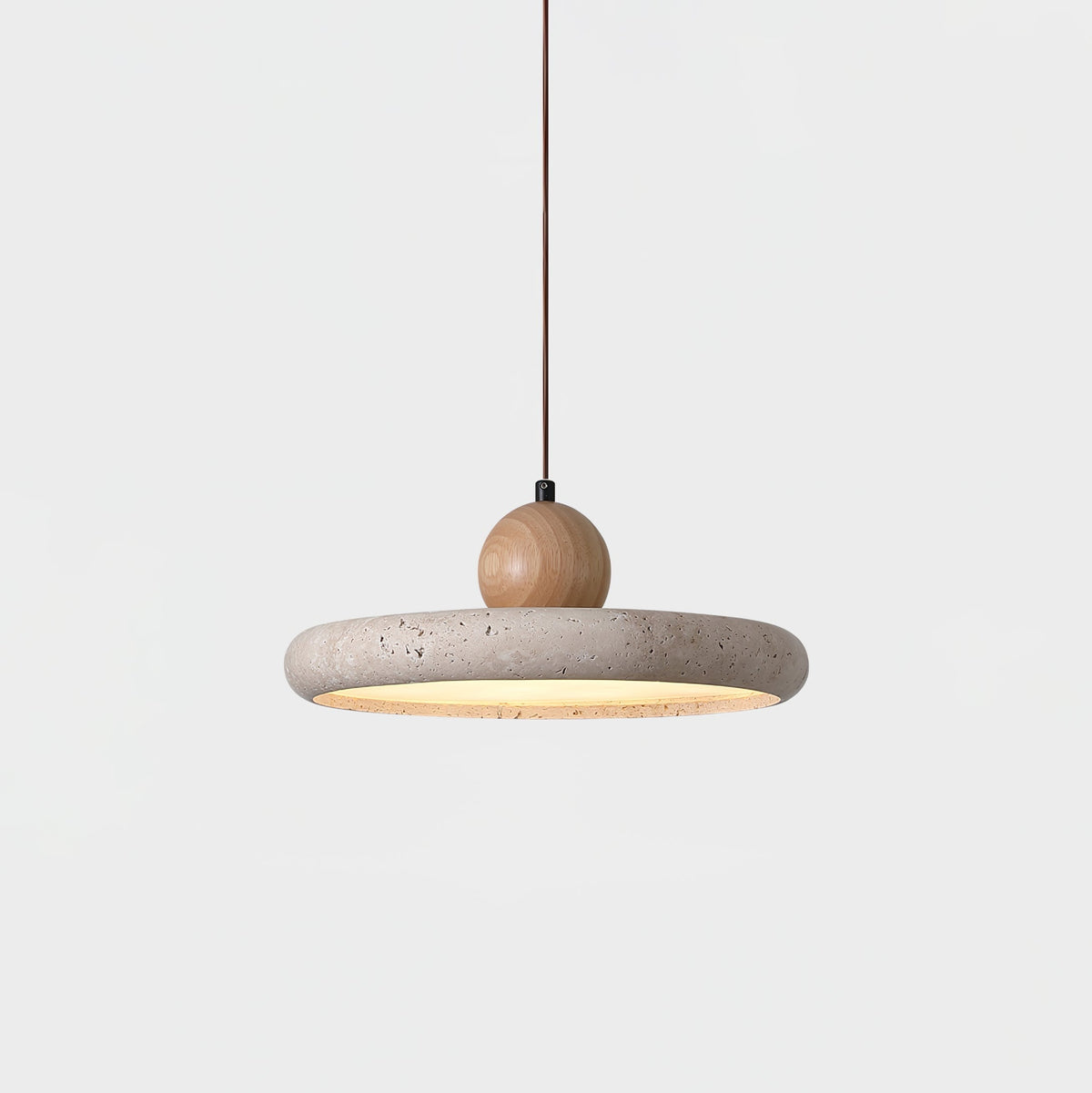 Ritta Lámpara Colgante de Travertino y Madera — imagen 8 | Aura Lighting
