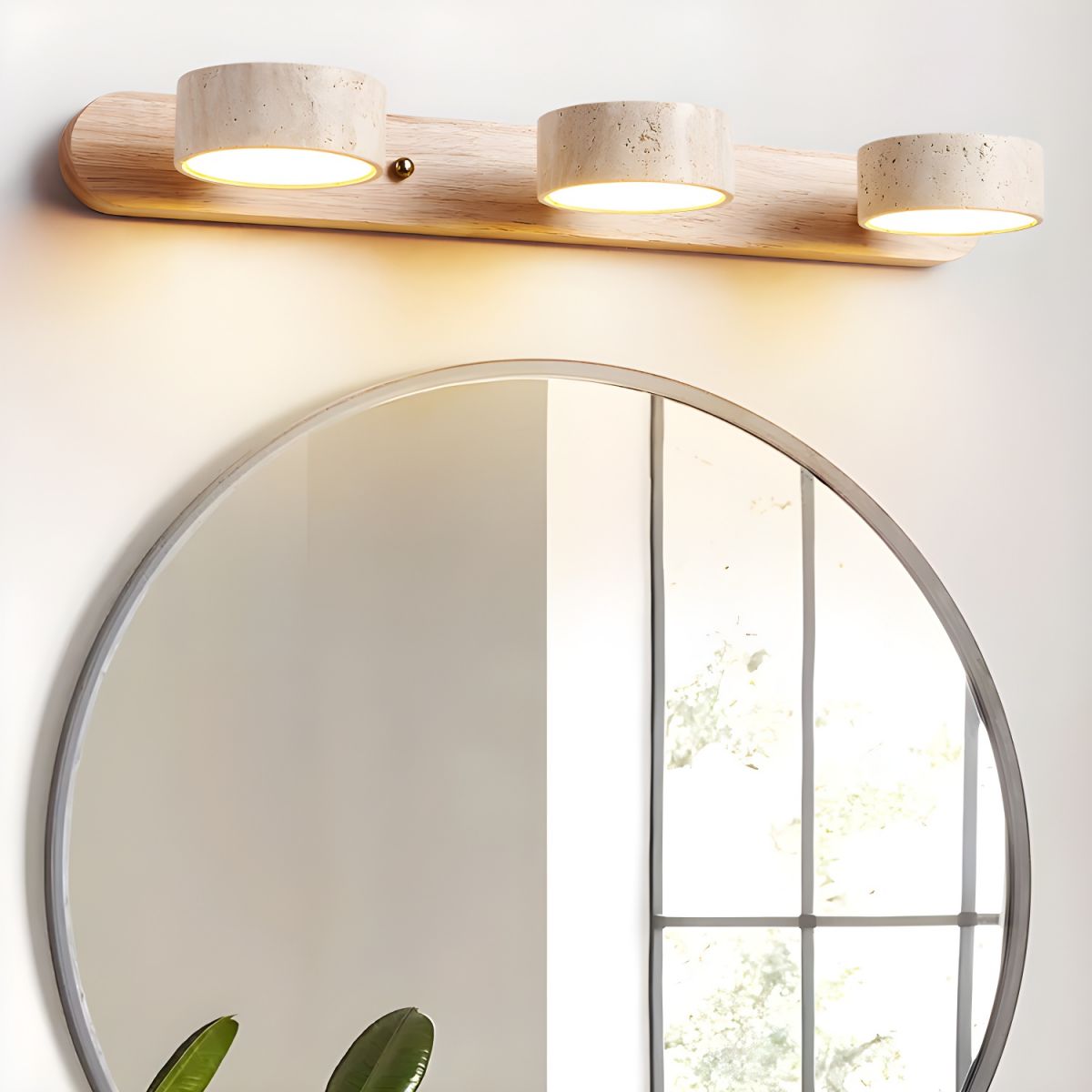 Ritta Lámpara de Pared Interior de Travertino Neutra — imagen 3 | Aura Lighting