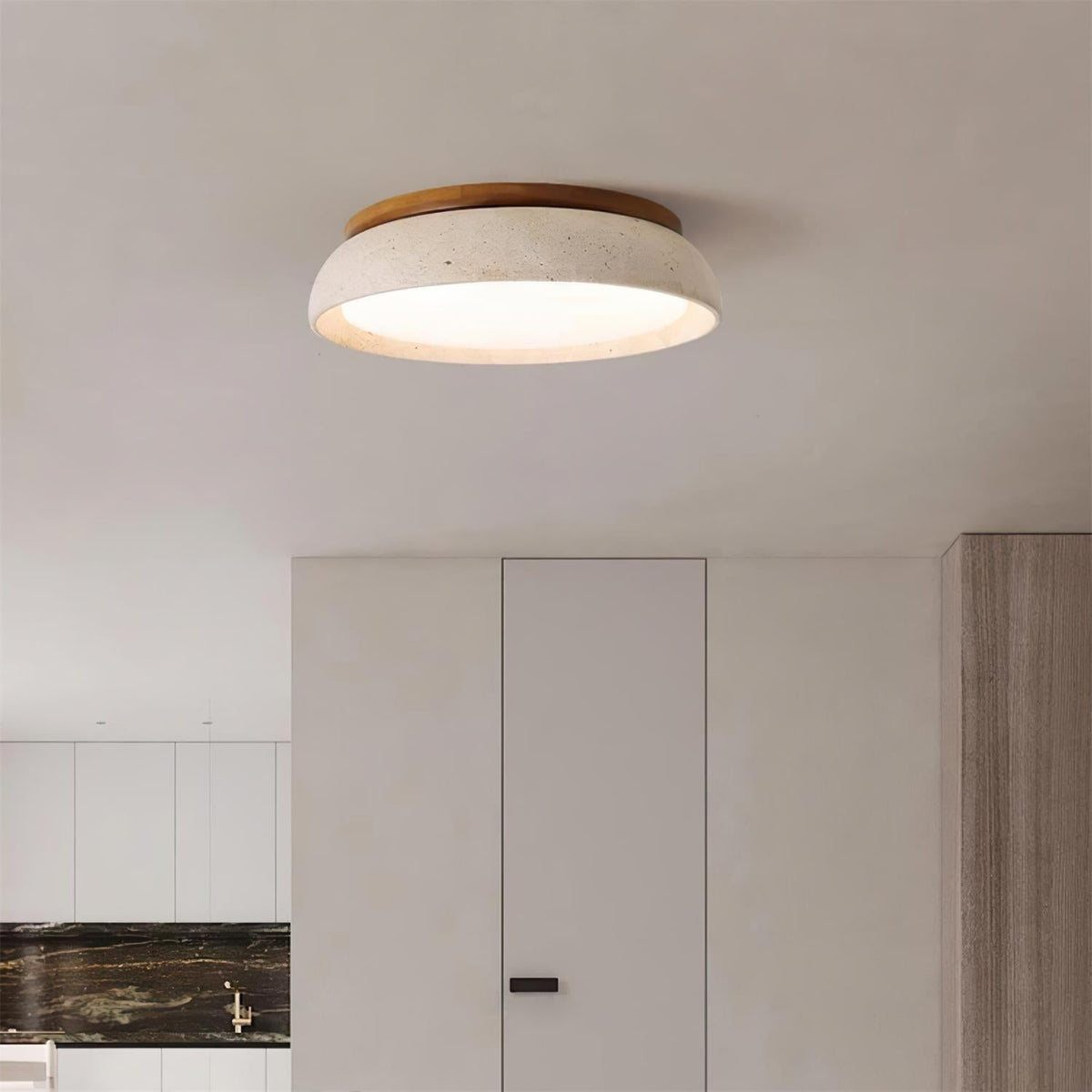Ritta Lámpara de Techo de Piedra Travertino — imagen 2 | Aura Lighting