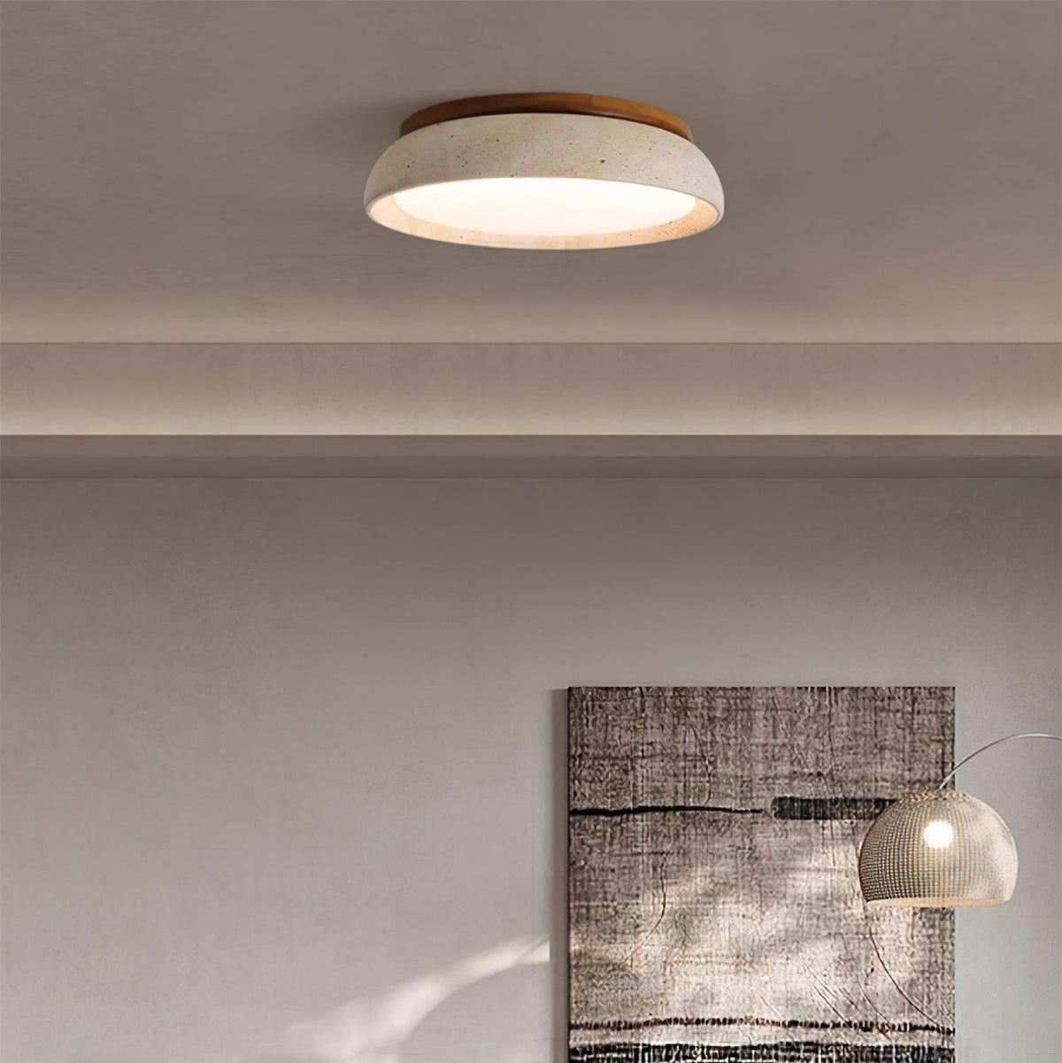 Ritta Lámpara de Techo de Piedra Travertino — imagen 3 | Aura Lighting