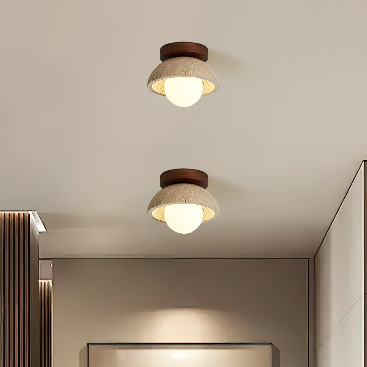 Ritta Lámpara de Techo Minimalista de Travertino — imagen 5 | Aura Lighting