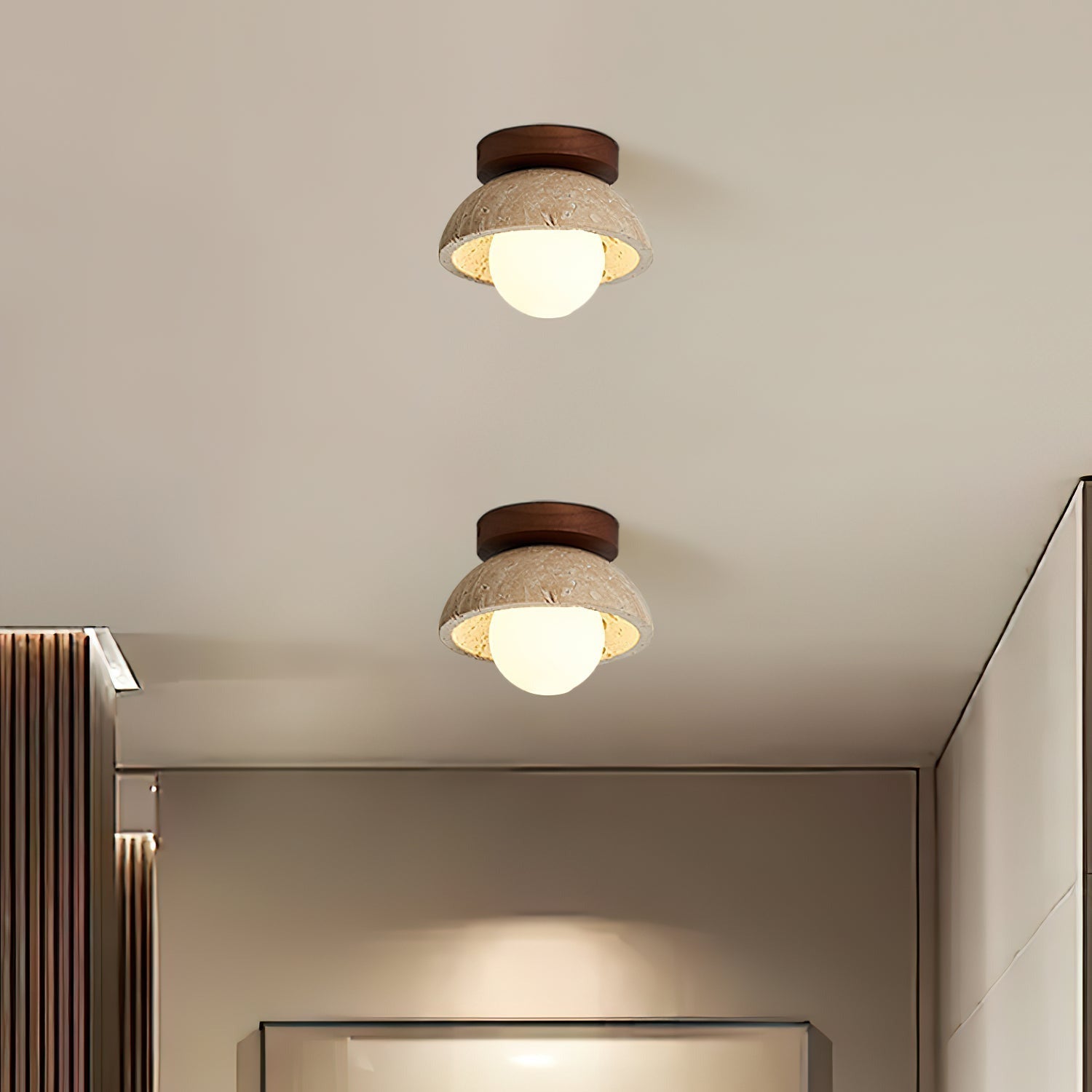 Ritta Lámpara de Techo Minimalista de Travertino — imagen 5 | Aura Lighting