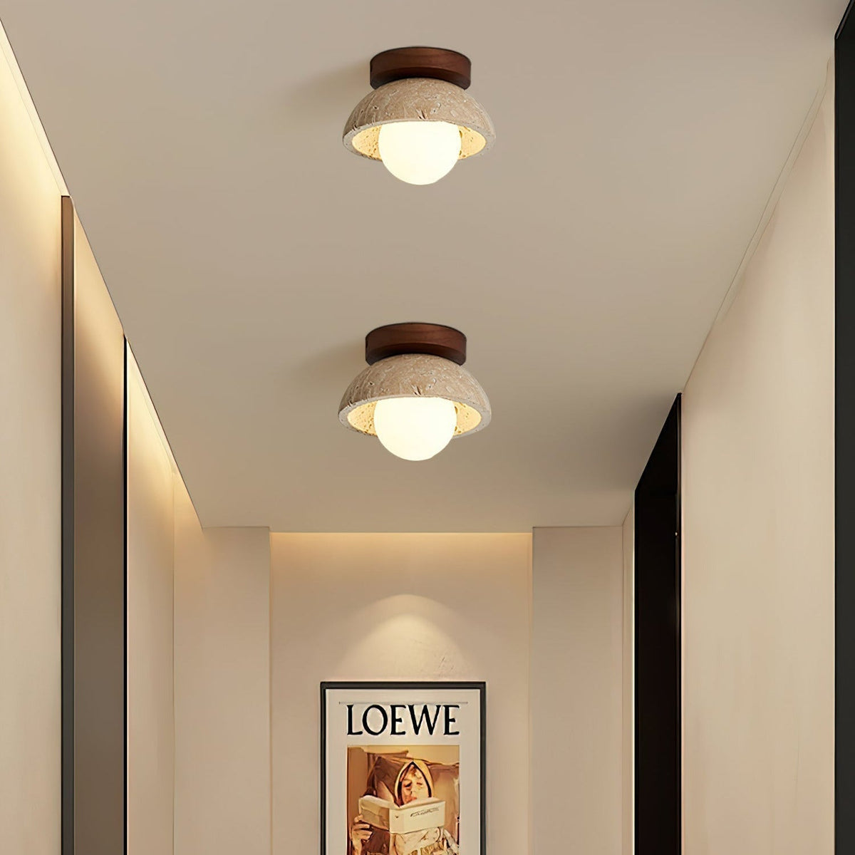 Ritta Lámpara de Techo Minimalista de Travertino — imagen 7 | Aura Lighting