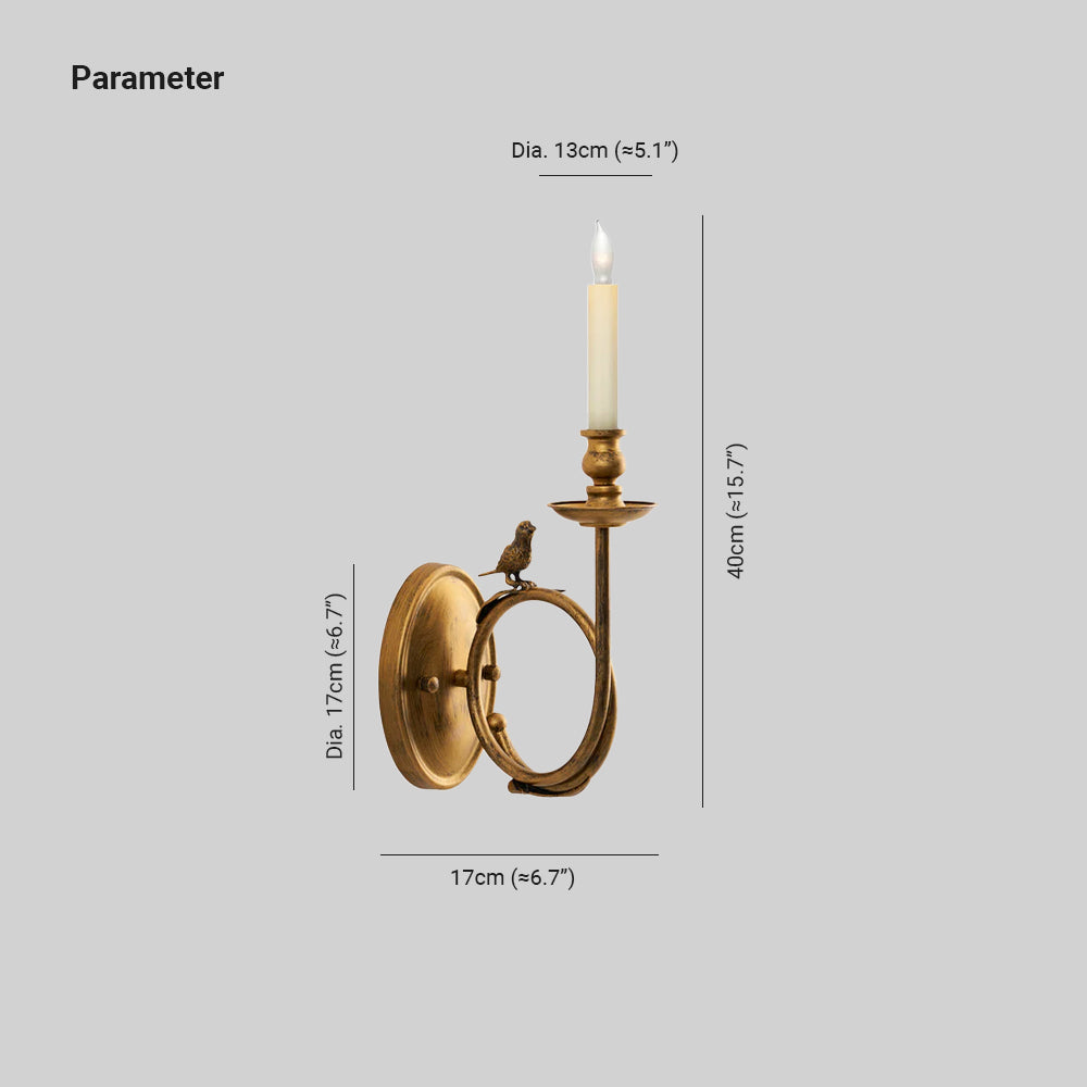 Silva Aplique de Pared Interior Vintage con Forma de Pájaro — imagen 4 | Aura Lighting