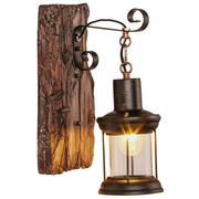 Silva Industrial Rustico Lantern Metal/Madera Aplique de Pared Negra/Bronce — imagen 11 | Aura Lighting