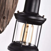 Silva Industrial Rustico Lantern Metal/Madera Aplique de Pared Negra/Bronce — imagen 12 | Aura Lighting