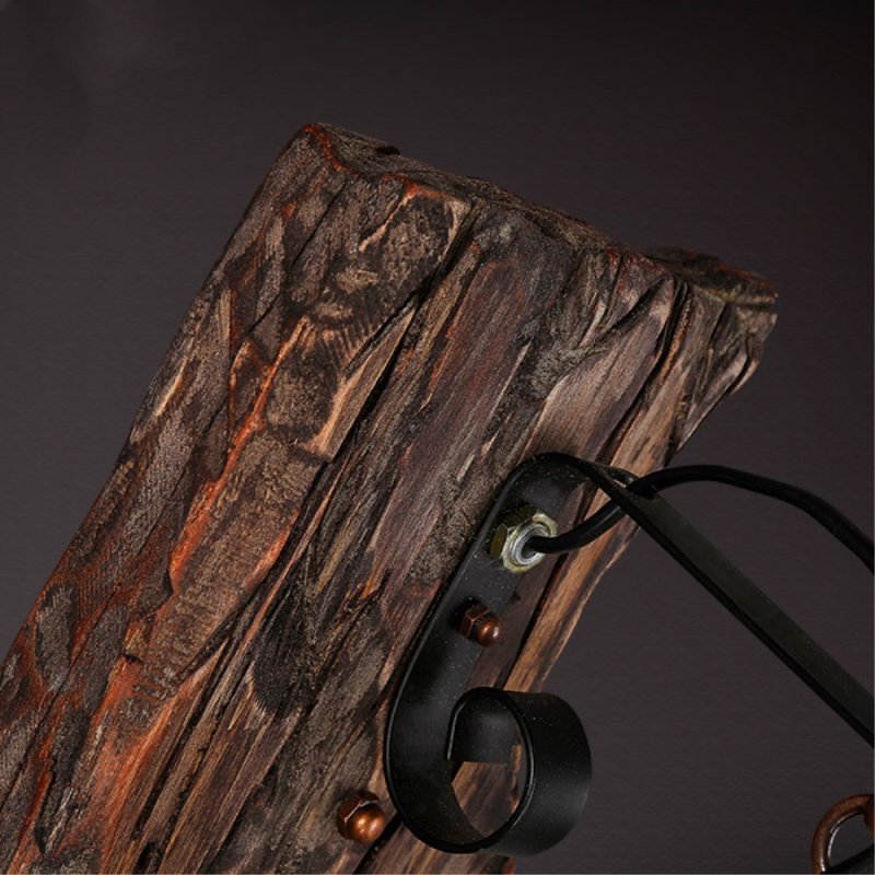 Silva Industrial Rustico Lantern Metal/Madera Aplique de Pared Negra/Bronce — imagen 7 | Aura Lighting