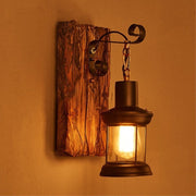 Silva Industrial Rustico Lantern Metal/Madera Aplique de Pared Negra/Bronce — imagen 9 | Aura Lighting